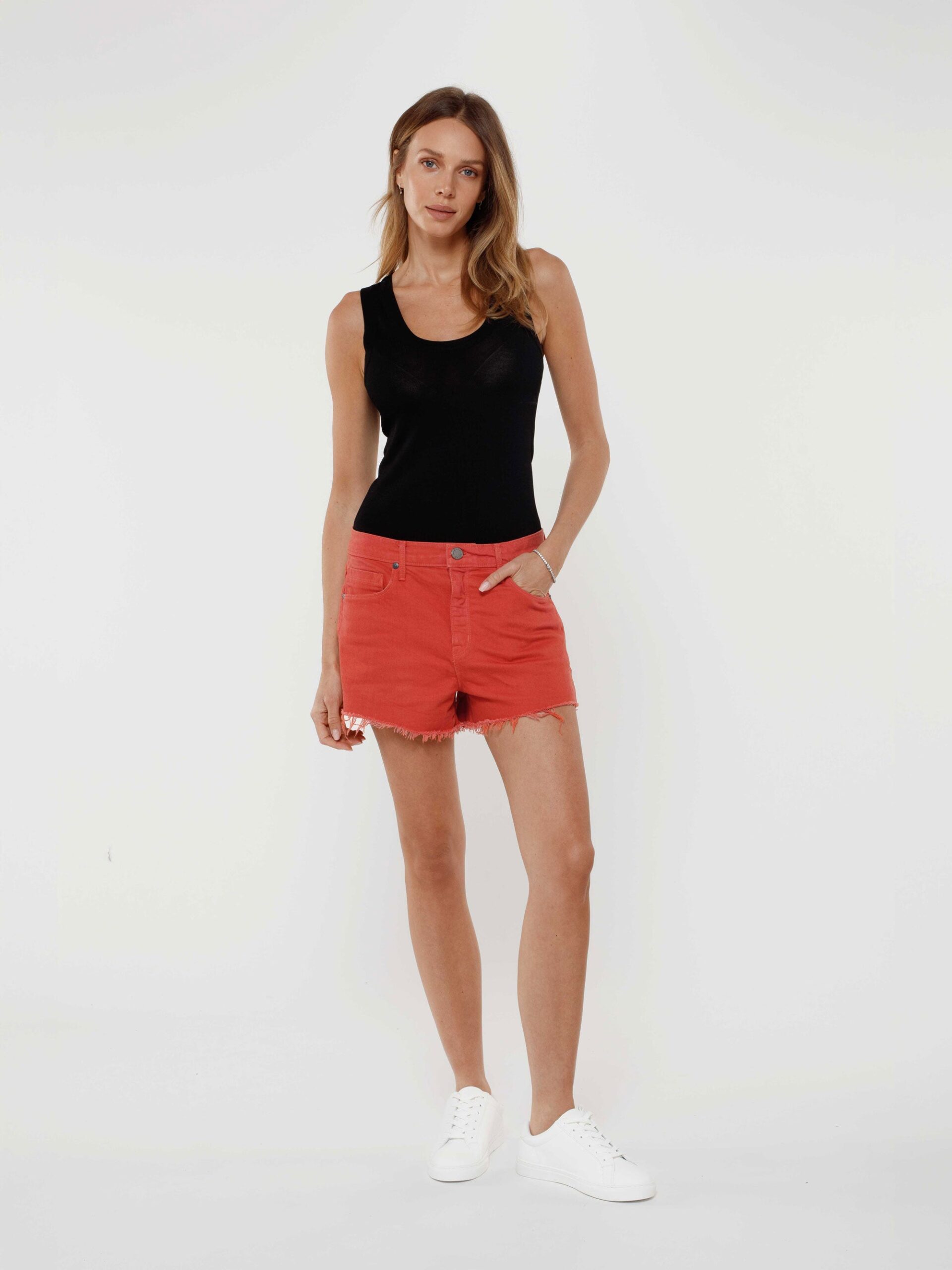 Charlie Short w/Raw Hem in Watermelon