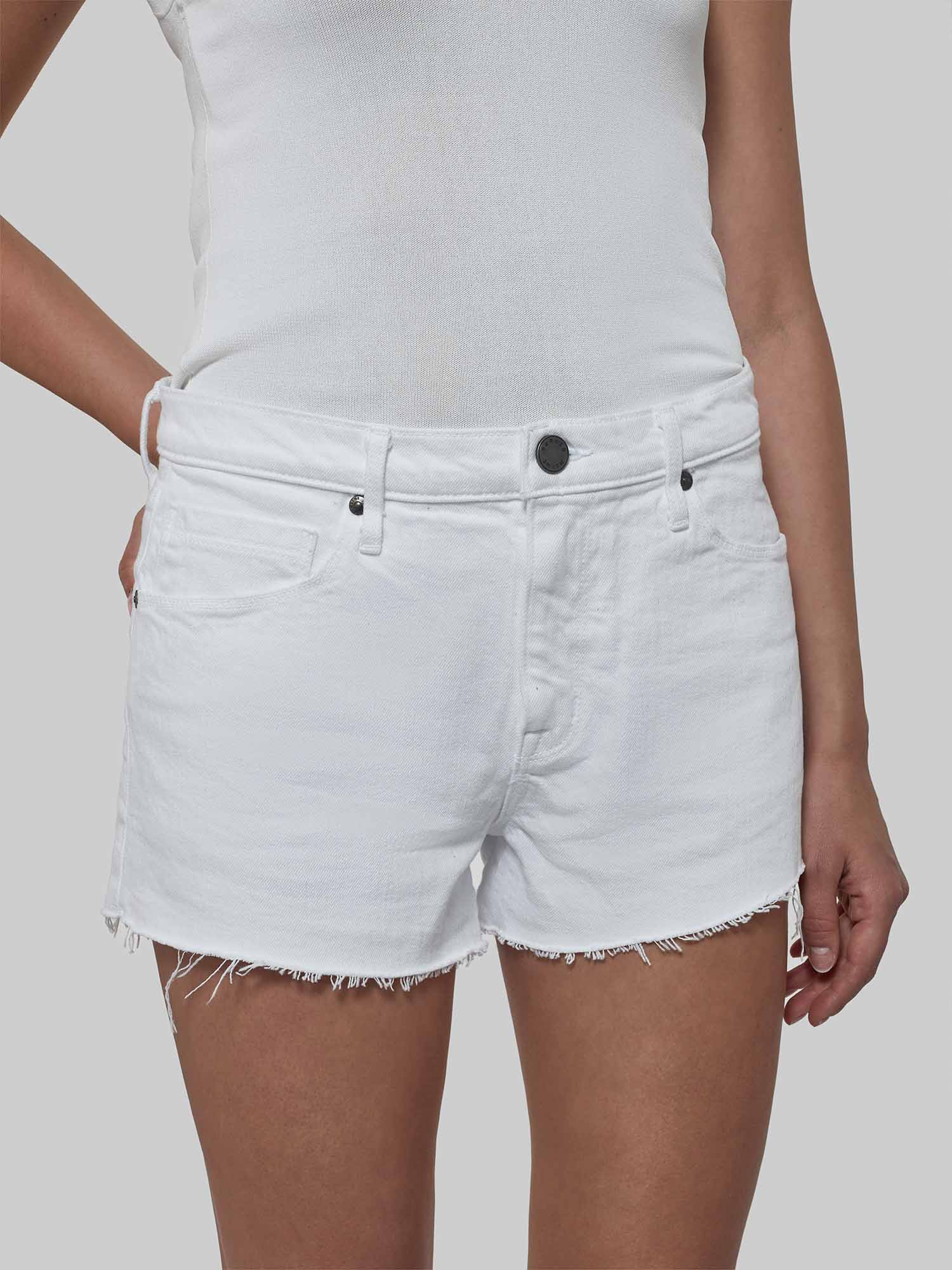 Charlie Short w/Raw Hem in Eternal White