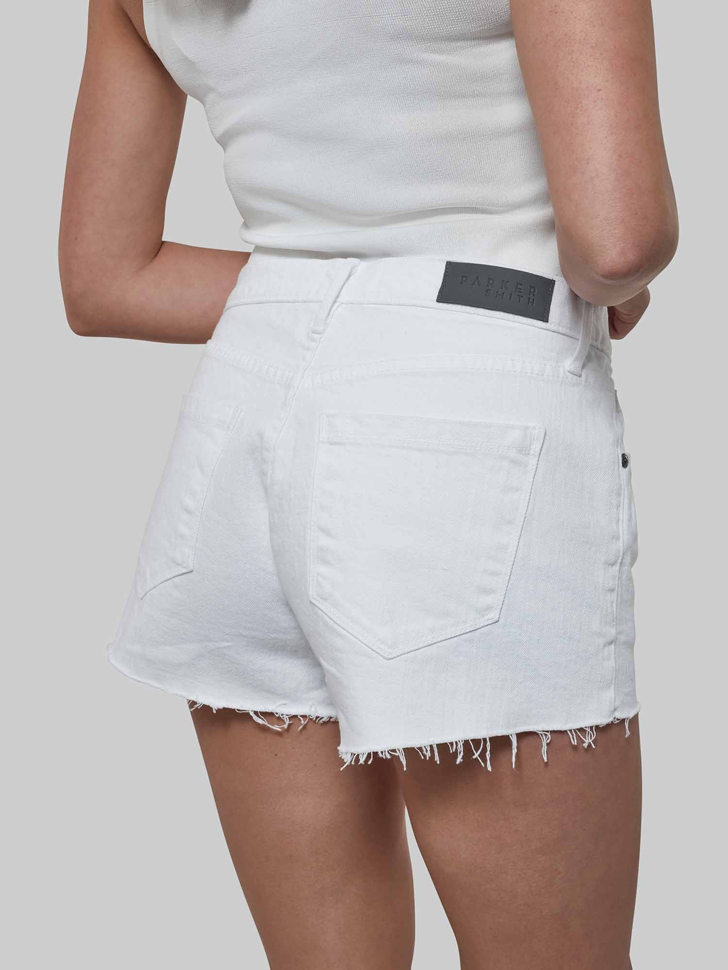 Charlie Short w/Raw Hem in Eternal White