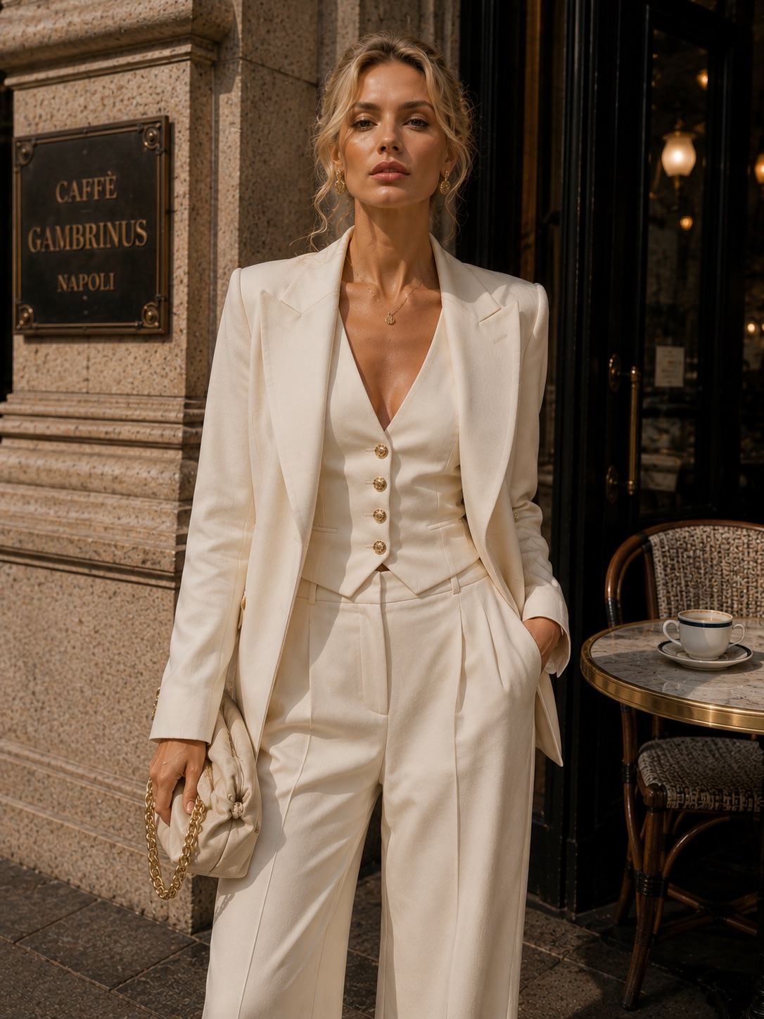 Ivory Three-Piece Suit