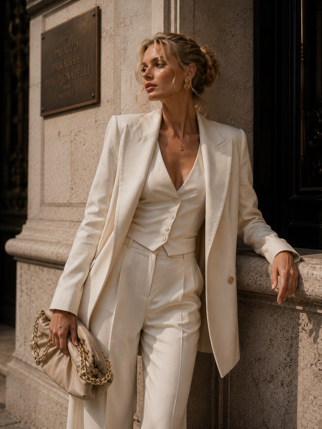 Ivory Three-Piece Suit